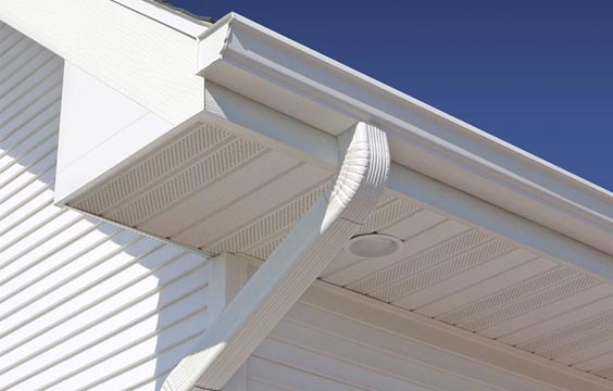 Rain Carrying Systems Rain carrying system white gutters home exterior
